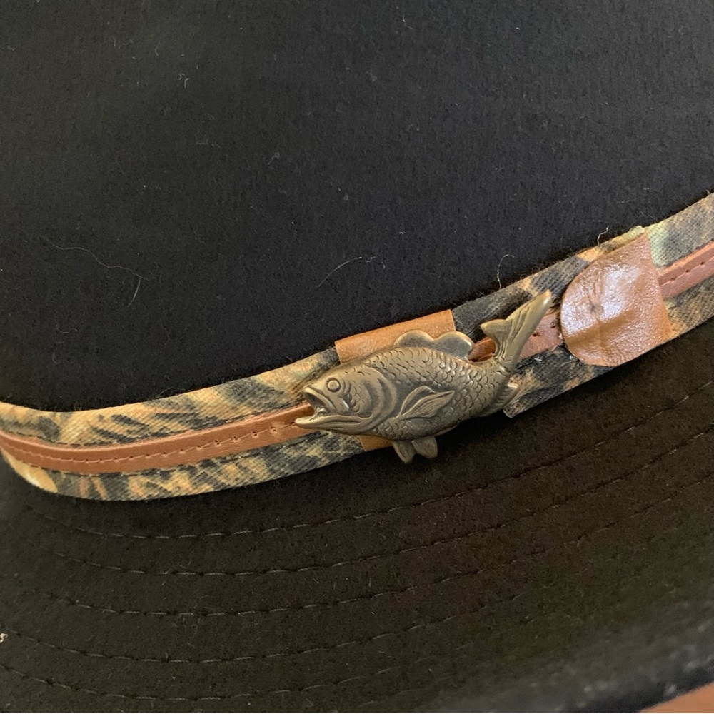 Vintage Lanning Cowboy Hat Western Black Rodeo Derby Made in Canada Size Large - Picture 6 of 10
